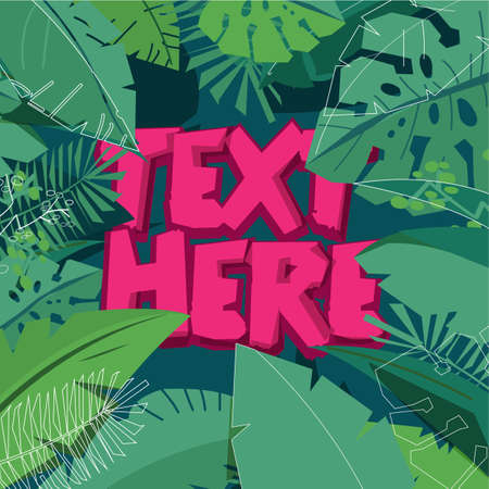 Jungle leaf background. tropical theme concept.のイラスト素材