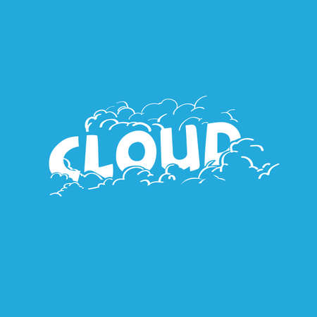 Cloud typographic. logo for Cloud. logo concept - vector illustration