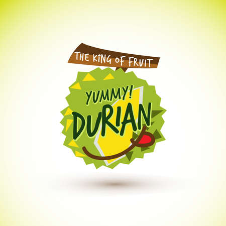 Durian logo concept. king of fruit. Yummy fruit - vector illustrationのイラスト素材