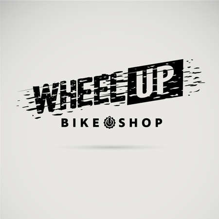 wording "Wheel Up" with wheel texture. bike sport  or bicycle logo concept - vectorのイラスト素材