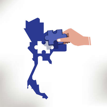 jigsaw of Thailand map . vector illustrationのイラスト素材