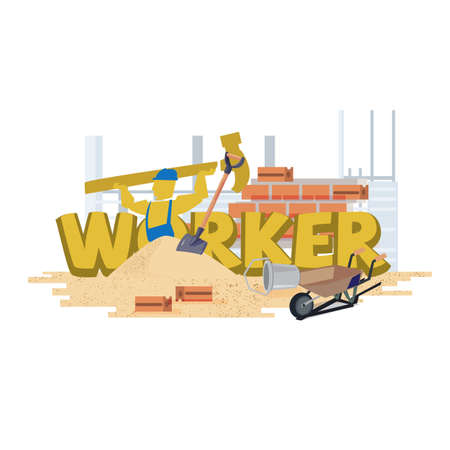 Construction Craft Worker logoのイラスト素材