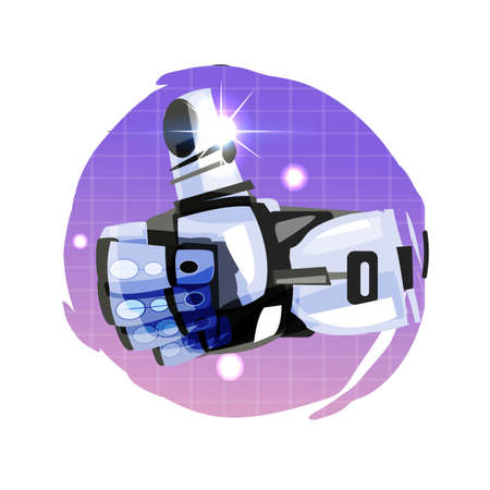 Robot hand thumbs up - vector illustrationのイラスト素材