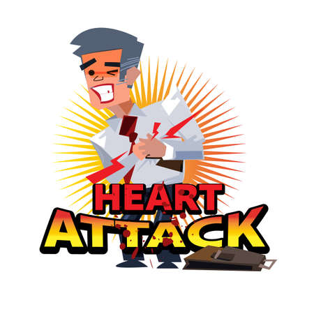 heart attack people with logotype - vector illustrationのイラスト素材