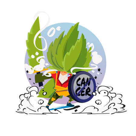 marijuana hero character design. cancer killer concept - vector illustrationのイラスト素材