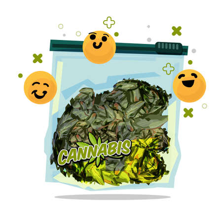 marijuana in bagのイラスト素材