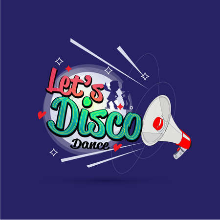 Megaphone with Let's Disco dance text  - vector illustrationのイラスト素材
