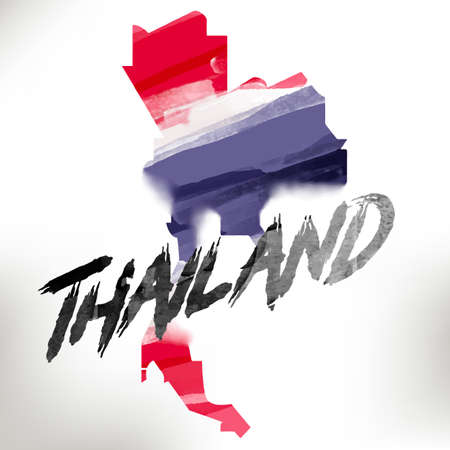 Thailand map in water colour style - vector illustrationのイラスト素材