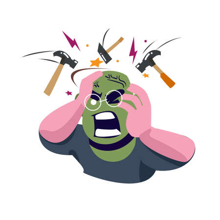 headache man - vector illustrationのイラスト素材