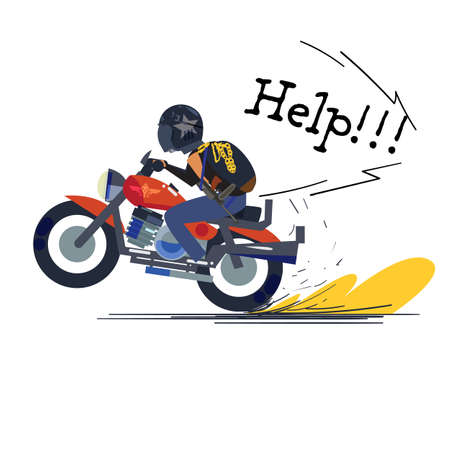 gold robbery riding motorcycle - vector illustrationのイラスト素材