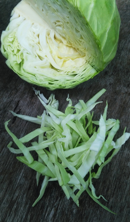 Cabbage Julienne and Headの写真素材