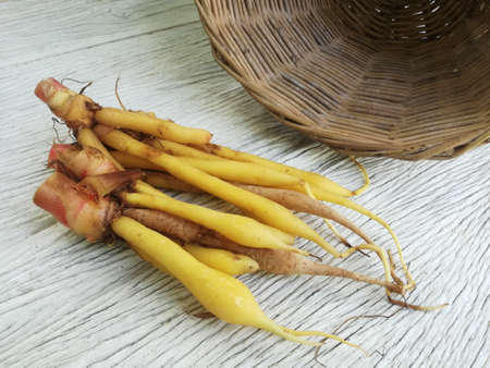 Clean Fresh Finger Roots on White Background