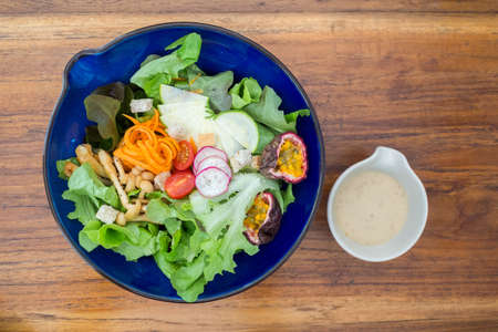 salad for health with delicious creamの写真素材