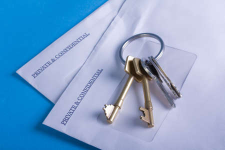 Two envelopes marked の写真素材