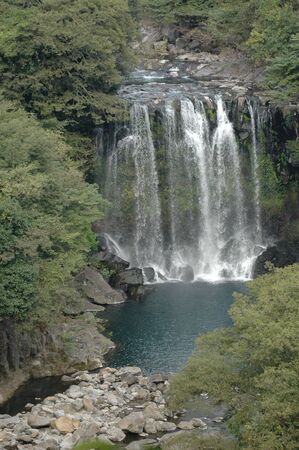 waterfall of jejuの写真素材