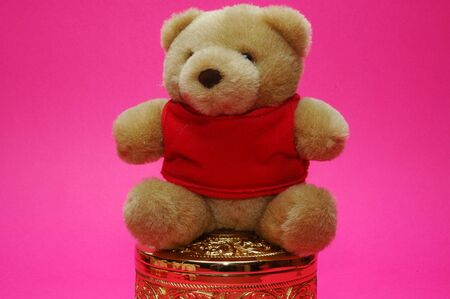 bear sitting on goldの写真素材