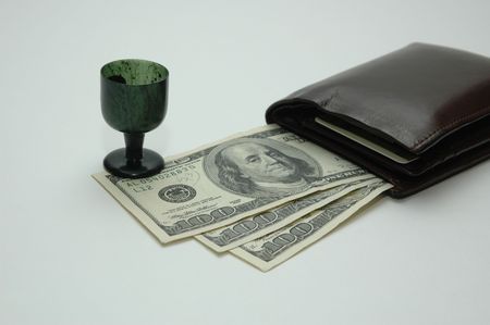 money with two cupの写真素材