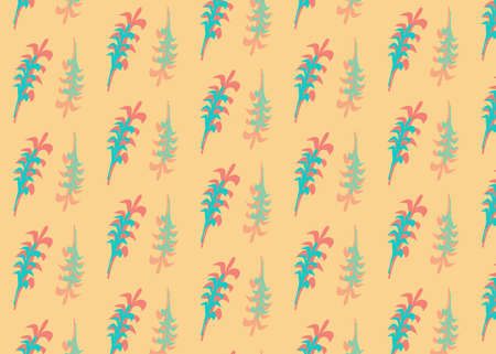 Blue branches on a yellow backgroundのイラスト素材