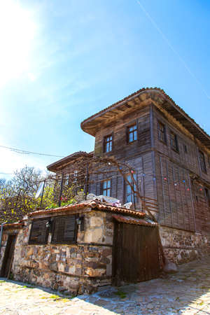 Old traditional wooden house in Nessebarの写真素材