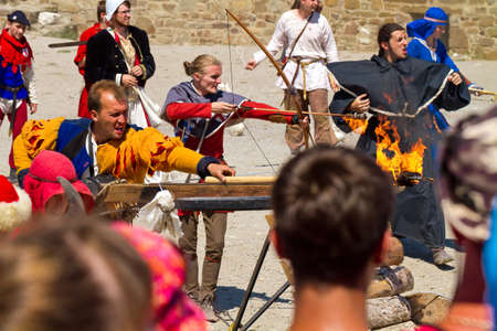 Historical Festival "Genoa Helmet" in Sudak strongholdのeditorial素材