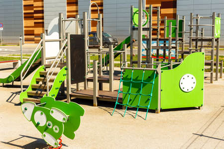 New playground in a kindergarten. A good place for a child restのeditorial素材