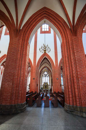 WROCLAW, POLAND - MAY, 2018.  Interior of a medieval catholic cathedral.のeditorial素材