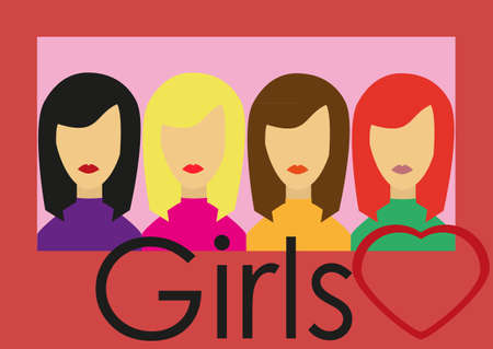 Four girlsのイラスト素材