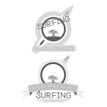 Surfing Beach のイラスト素材