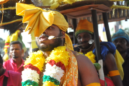 On 9 February 2017,Hindu devotees celebrate Thaipusamのeditorial素材