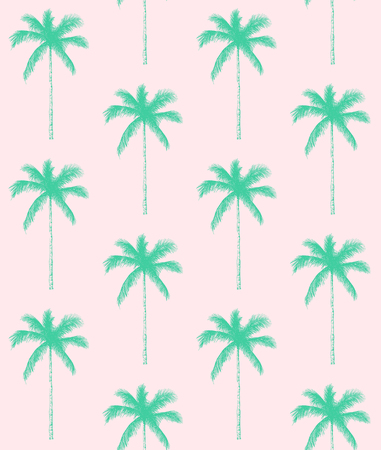 Seamless pattern. Palm tree background. Vector illustration. Perfect for invitations, greeting cards, wrapping paper, posters, fabric print.のイラスト素材