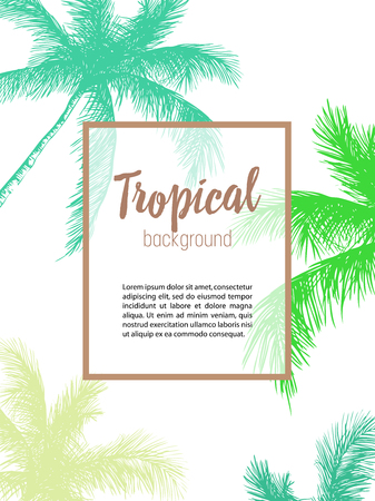 Vector hand drawn palm. Tropical summer engraved style illustration. Perfect for invitations, greeting cards, posters, fashion & beauty shop, store.のイラスト素材