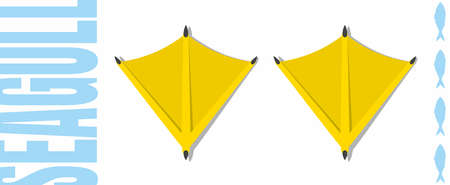 Paws of a seagull, bird flippers with claws, vector yellow color isolated on a white background.のイラスト素材