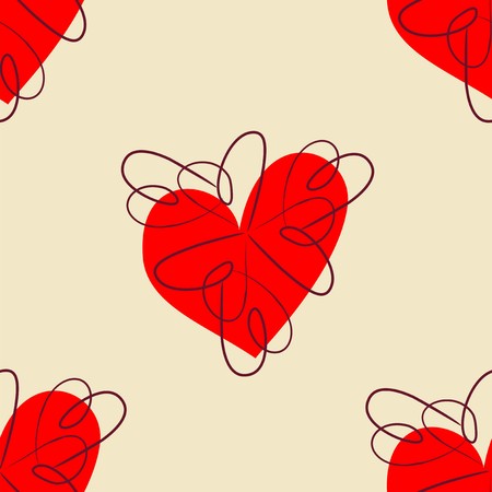 Heart Seamless Patternのイラスト素材