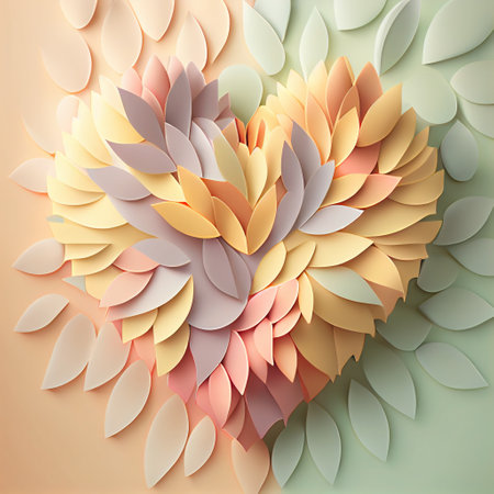 Valentine's Day Paper cut heart. Generative AI.の素材