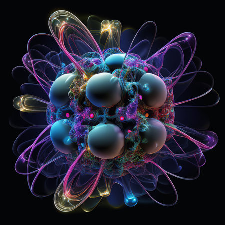Inner structure of quantum particle. Higgs boson. Generative AI.の素材