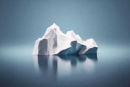 Iceberg in a ocean. White ice huge lump in water. Antarctic landscape. Generative AI.