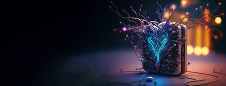 Synthetic life. Biomechanical advanced technology AI organism. Generative AI.の素材