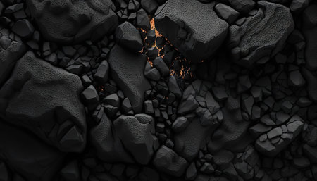 Black lava rock texture. Dark stone surface texture. Generative AIの素材