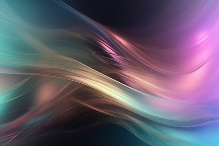 Holographic iridescent surface, wrinkled foil. Hologram background. Generative AI.の素材
