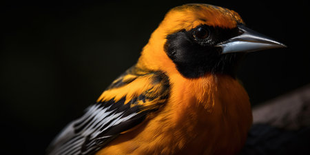 Northern Oriole bird with forest background. Generative AI.の素材