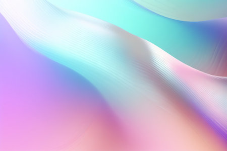 Holographic iridescent surface, wrinkled foil. Hologram background. Generative AI.の素材