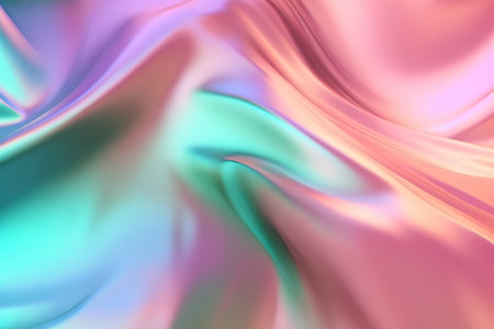 Holographic iridescent surface, wrinkled foil. Hologram background. Generative AI.の素材