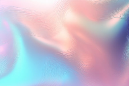 Holographic iridescent surface, wrinkled foil. Hologram background. Generative AI.の素材