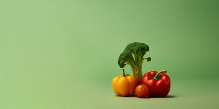 Equilibrium food balance diet concept. Balancing pyramid or tower of vegetables. Generative AI.の素材