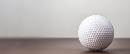 Close-up of golf ball isolated on white backdrop. Generative AI.の素材