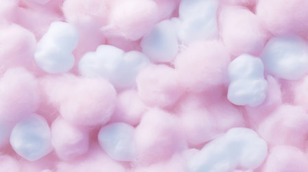 Colorful cotton candy in soft pastel color background. Generative AI.の素材