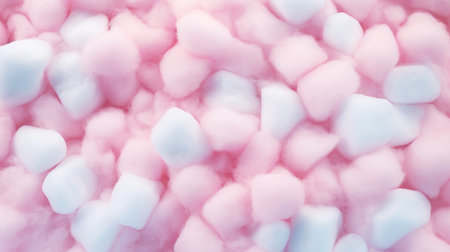 Colorful cotton candy in soft pastel color background. Generative AI.の素材