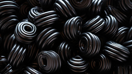 Licorice candies mix background. Sweet tasty backdrop. Generative AI.の素材