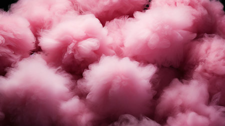 Black and pink cotton candy background. Candy floss texture. Generative AI.の素材