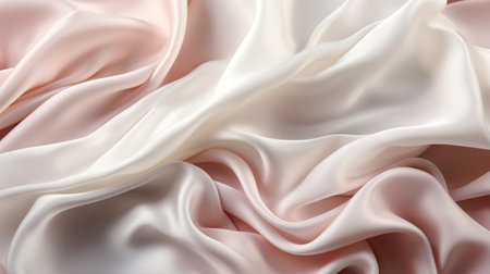 Elegant white and beige silk background. Luxurious wedding concept. Generative AI.の素材
